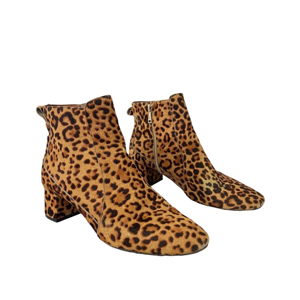 Jack Rogers Womens Size 10 Berkley Animal Leopard Print Calf Hair Bootie Boot